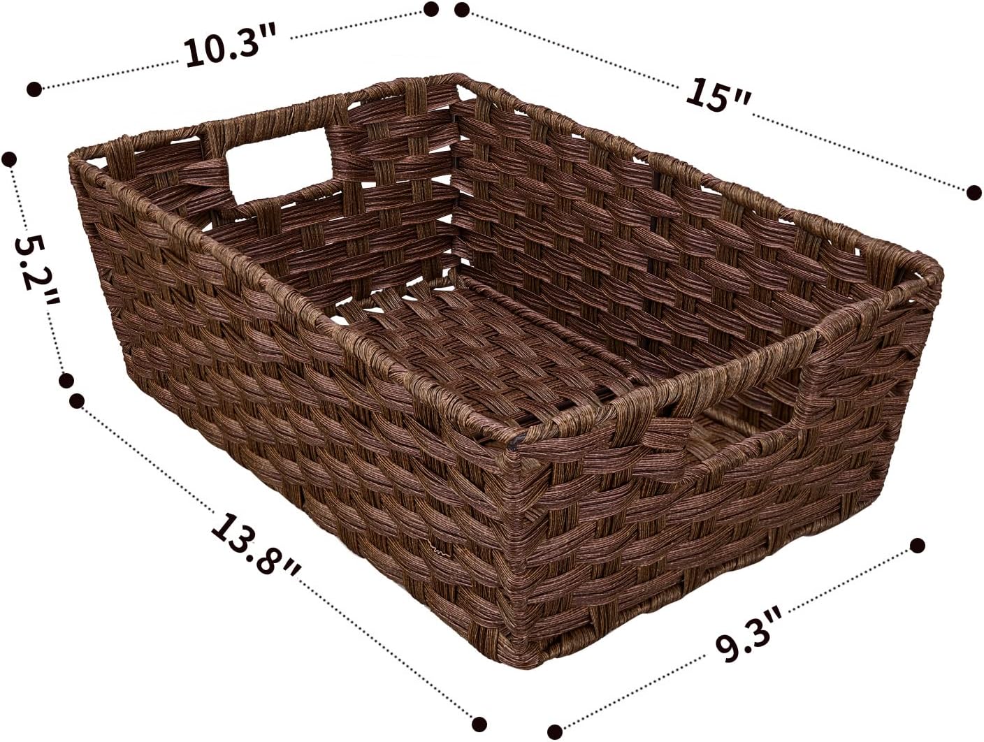 Large Waterproof Wicker Storage Baskets - Set of 2