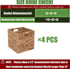 Foldable Water Hyacinth Storage Cubes - Set of 4