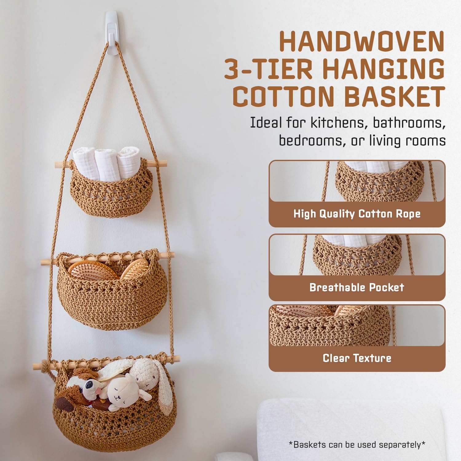 Cotton Hanging Fruit Basket