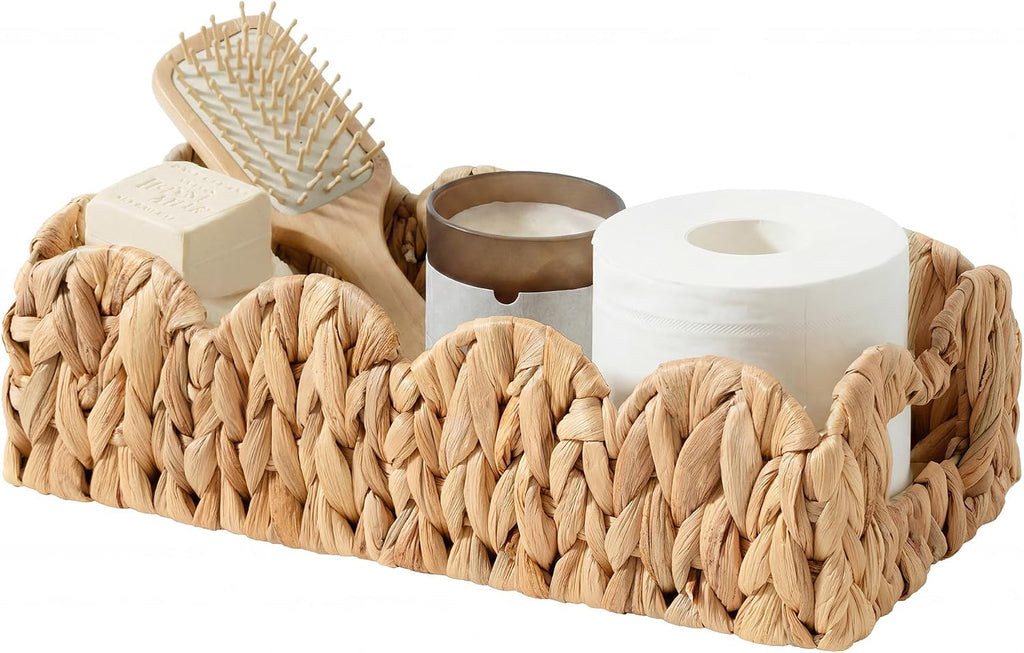 Water Hyacinth Toilet Paper Basket with Handles