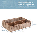 4-Compartment Woven Storage Basket with Dividers