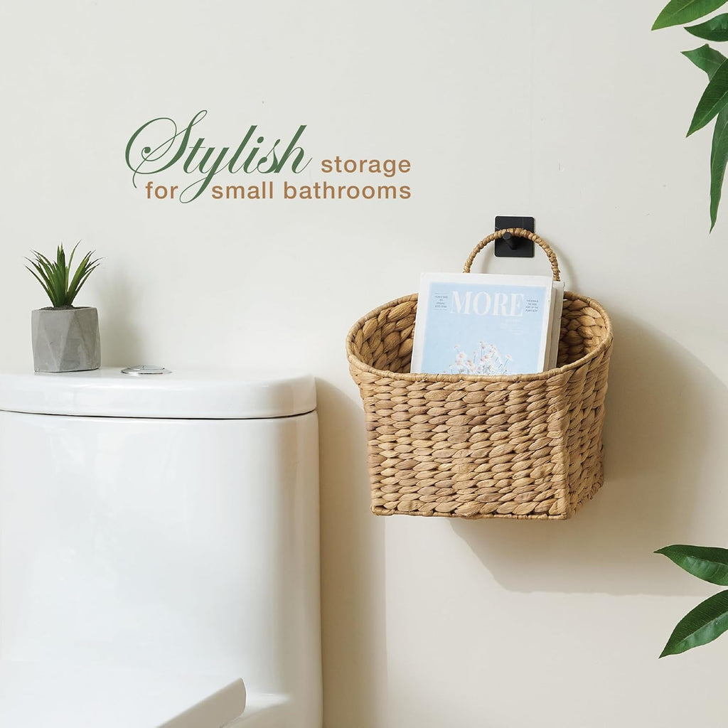 Set of 2 Wicker Hanging Baskets for Organizing