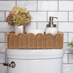 Scalloped Paper Rope Toilet Storage Basket