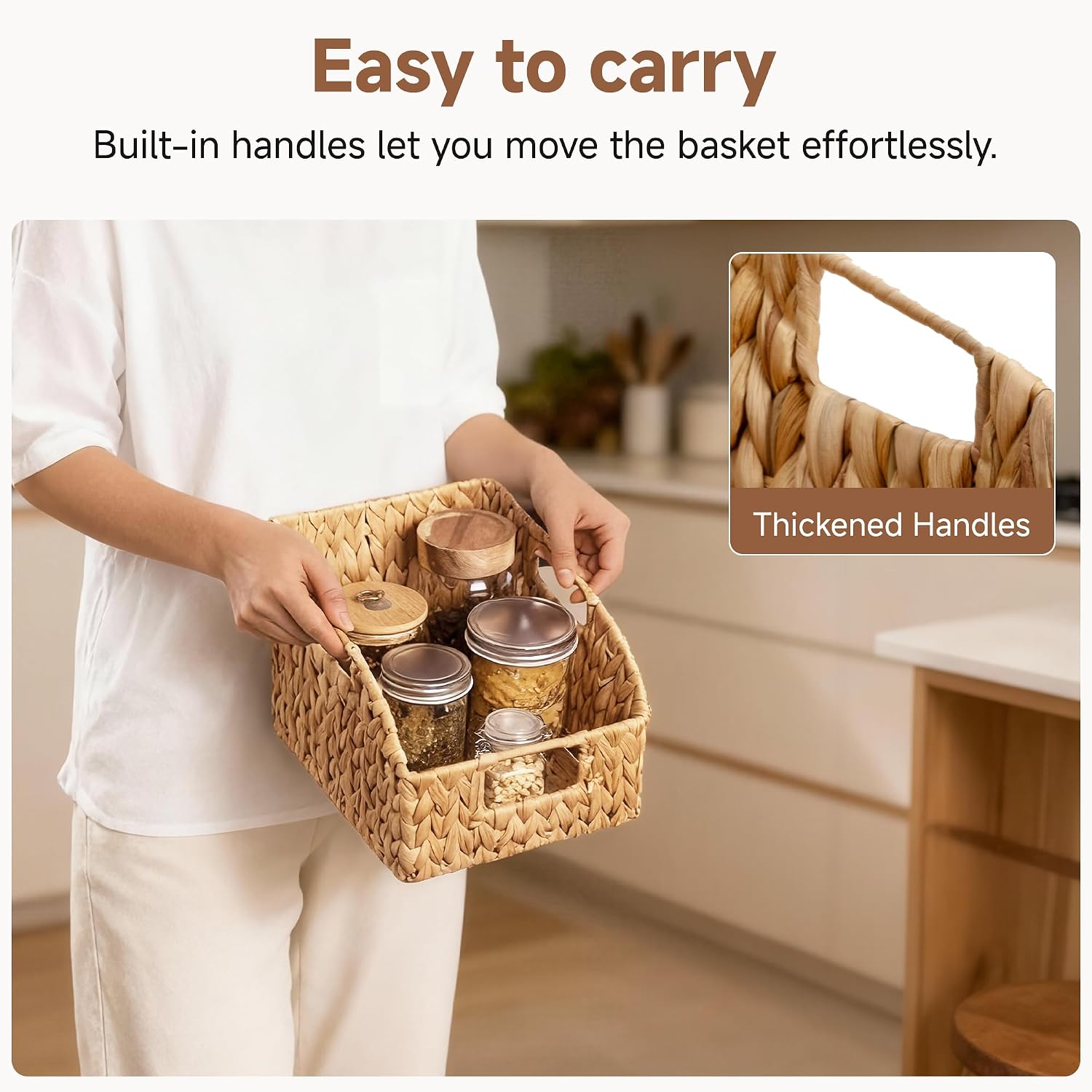 Water Hyacinth Pantry Baskets - Set of 2