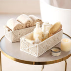 Ivory Boho Macrame Storage Baskets - Set of 2