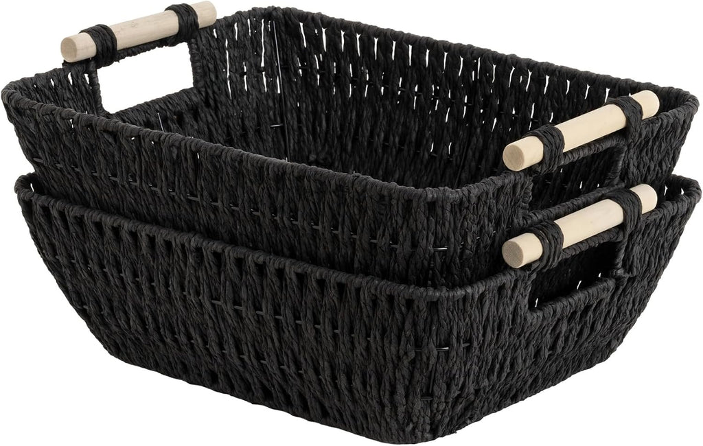 Large Water Hyacinth Storage Baskets - Set of 2