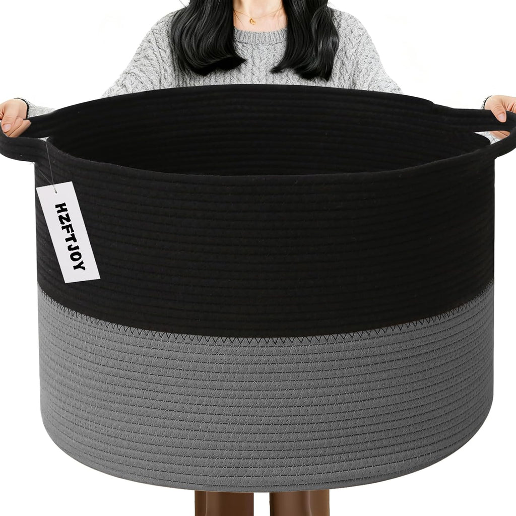 Cesta de manta tejida grande