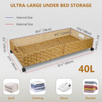 Rolling Rattan Under-Bed Storage Bin