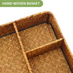 Four-Section Seagrass Tea & Sugar Organizer