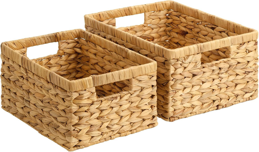 Medium Water Hyacinth Storage Baskets - Set of 2