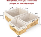 Lined Paper Rope Counter Baskets - Set of 3