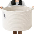 Cesta de manta tejida grande