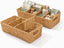 Rattan Pantry Organizer Baskets with Dividers - Set of 2