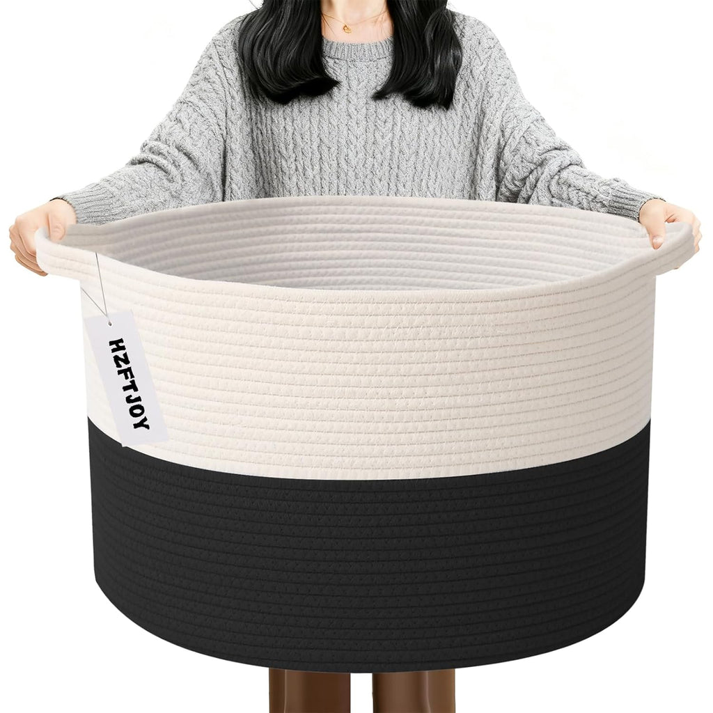 Cesta de manta tejida grande