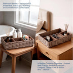 4-Compartment Woven Storage Basket with Dividers
