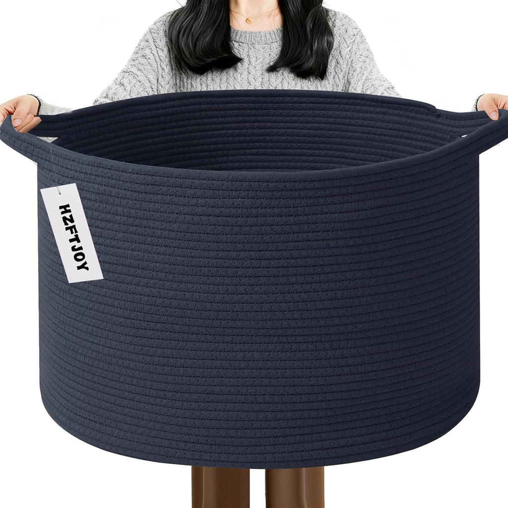 Cesta de manta tejida grande