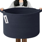 Cesta de manta tejida grande
