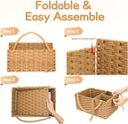 Diaper Caddy Organizer - Hand Rattan Nursery Storage Basket for Baby