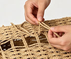 Set of 2 Woven Storage Baskets, Rectangular Organizer Trays for Bathroom, Vanity, Desk & Shelf-cc-091801