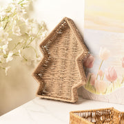 Christmas Tree Shaped Woven Storage Tray – Holiday Decorative Organizer Basket for Perfume, Cosmetics & Home Decor-cc-091805