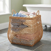 Large Woven Storage Basket with Handles, Decorative Laundry Hamper for Blankets, Toys & Bedroom Organization-cc-091813