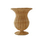 Natural Rattan Woven Vase for Dried Flowers, Decorative Wicker Flower Vase with Pedestal Base, Boho Farmhouse Home Decor-cc-091809