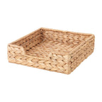 Woven Napkin Holder Basket – Square Tabletop Tissue & Paper Napkin Organizer with Metal Frame for Kitchen & Dining Table-cc-092005