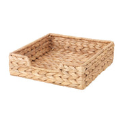Woven Napkin Holder Basket – Square Tabletop Tissue & Paper Napkin Organizer with Metal Frame for Kitchen & Dining Table-cc-092005