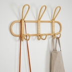 Woven Wall Hook Rack – Decorative Entryway Coat Hanger for Hats, Bags, Towels & Clothes-091620-cc