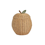 Pear Shaped Woven Storage Basket with Lid, Decorative Fruit Basket for Toys, Laundry & Home Organization-cc-091811
