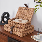 Large Water Hyacinth Decorative Box with Lid