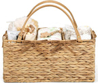 Diaper Caddy Organizer - Hand Rattan Nursery Storage Basket for Baby