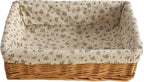 Lined Rectangular Wicker Storage Basket