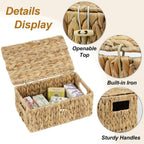 Small Water Hyacinth Basket with Lid