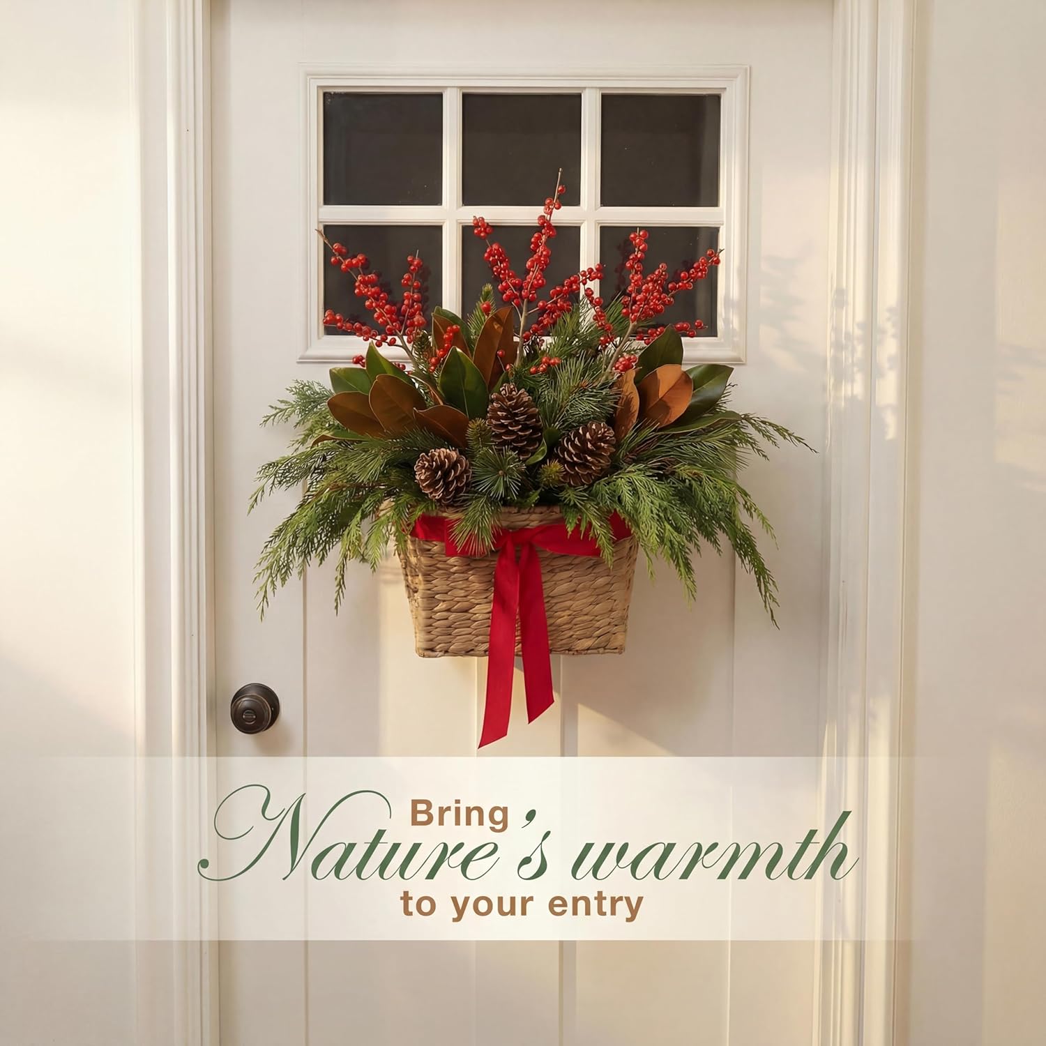 Set of 2 Wicker Hanging Baskets for Organizing