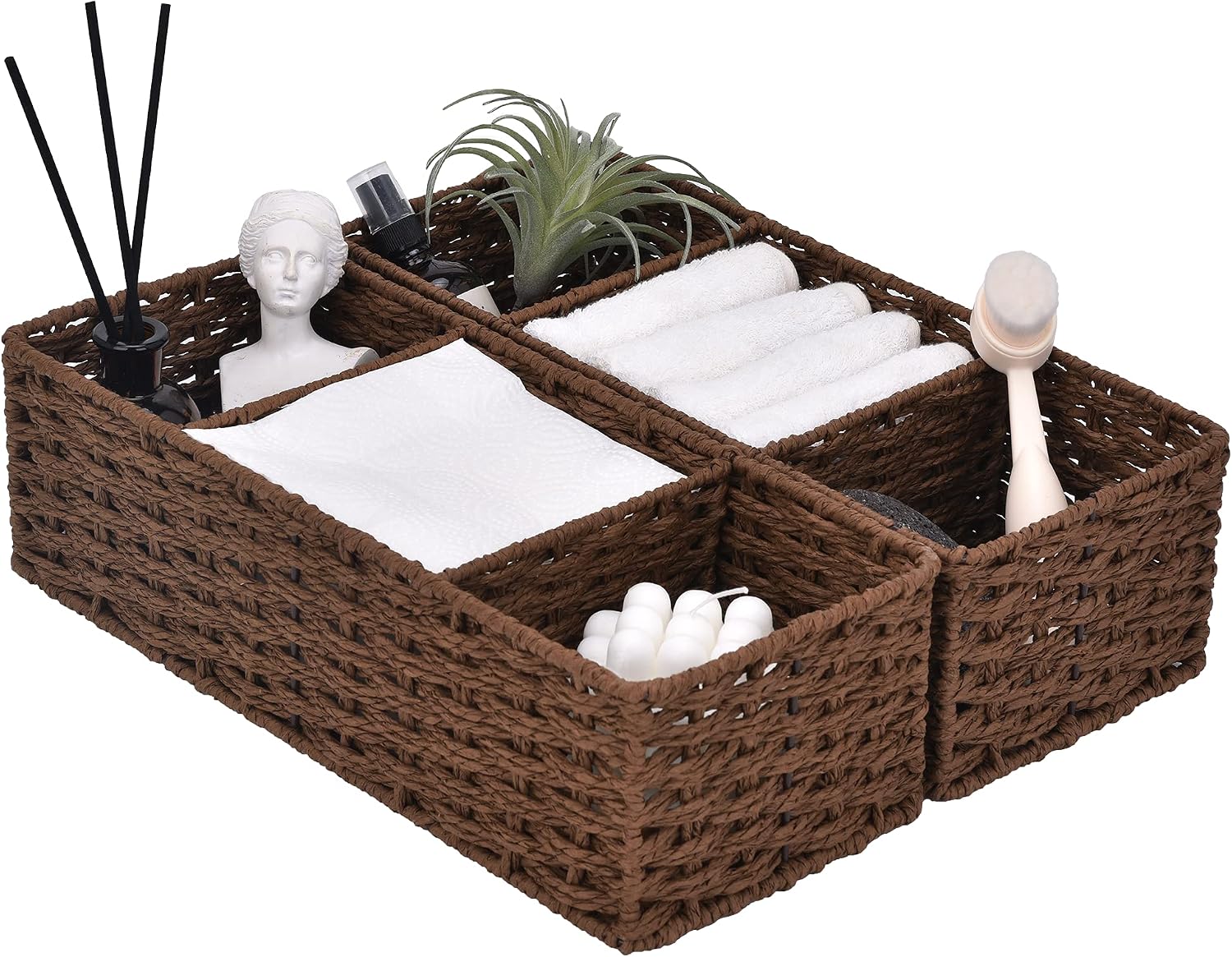 Water Hyacinth Toilet Tank Baskets - Set of 2