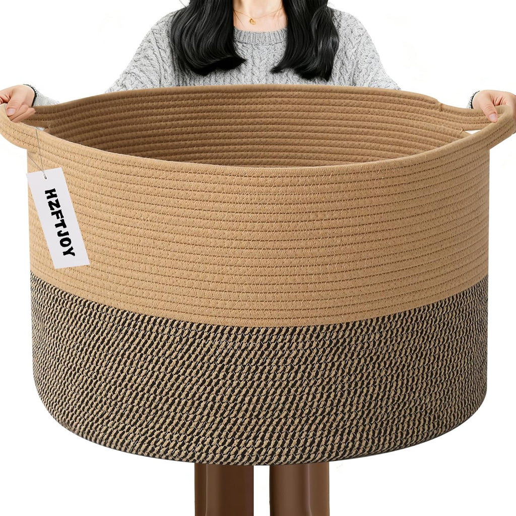 Cesta de manta tejida grande