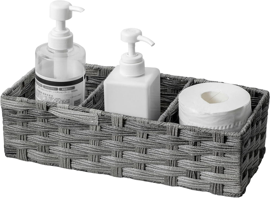 Divided Wicker Toilet Tank Basket