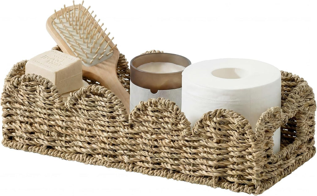Water Hyacinth Toilet Paper Basket with Handles