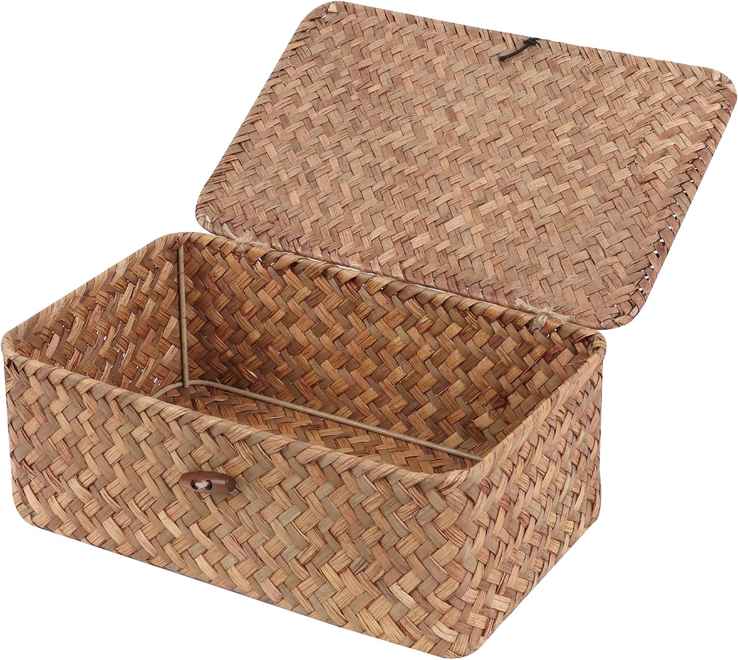 Small Seagrass Shelf Basket with Lid