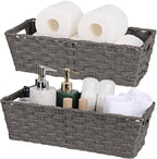 Large Waterproof Wicker Storage Baskets - Set of 2