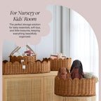 Mocha Scalloped Nursery Baskets - Set of 2