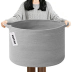 Cesta de manta tejida grande