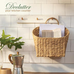 Set of 2 Wicker Hanging Baskets for Organizing