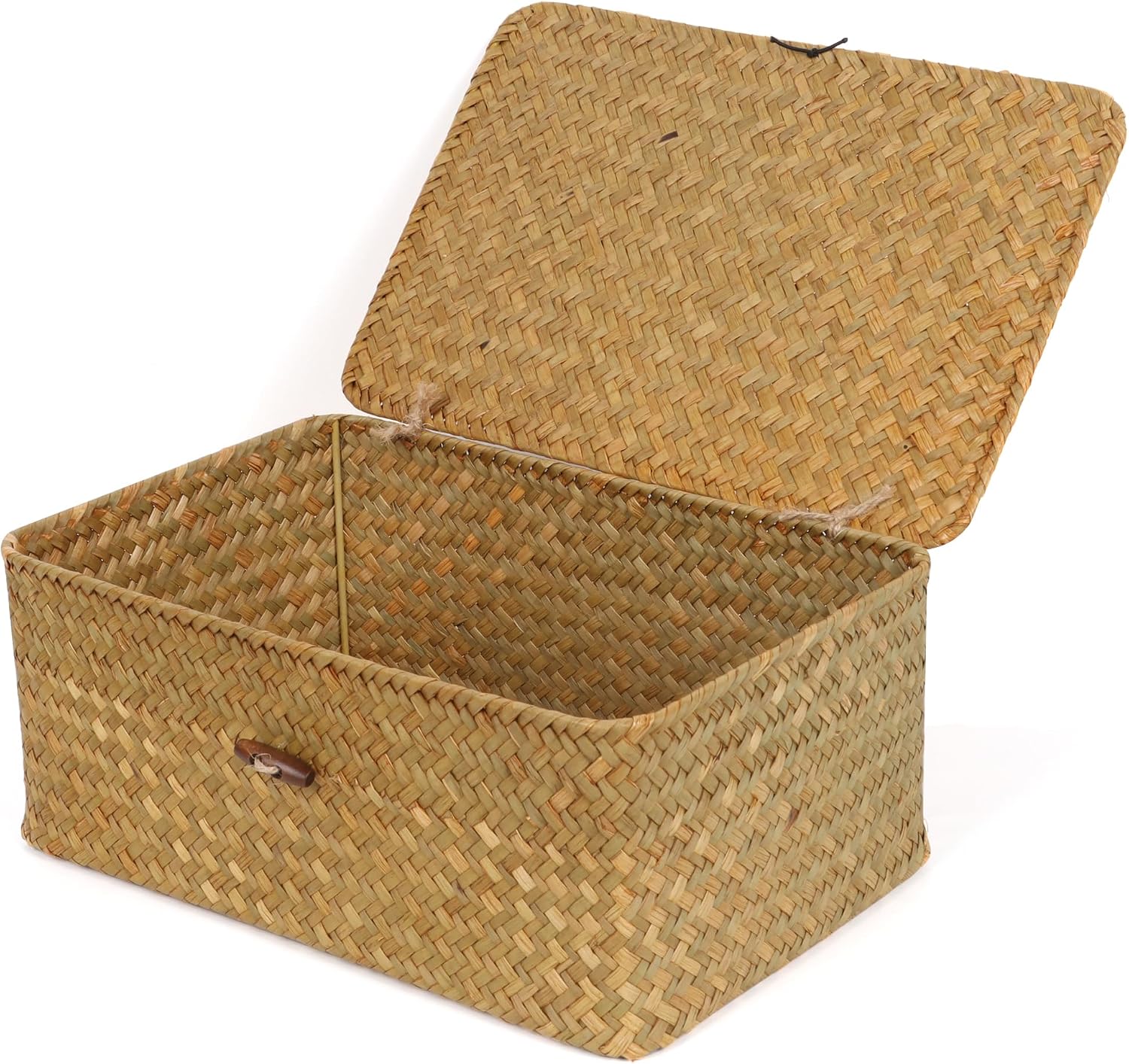 Small Seagrass Shelf Basket with Lid