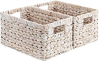Natural Water Hyacinth Shelf Baskets - Set of 2