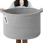 Cesta de manta tejida grande