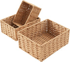 Natural Paper Rope Storage Baskets - Set of 3