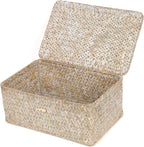 Small Seagrass Shelf Basket with Lid