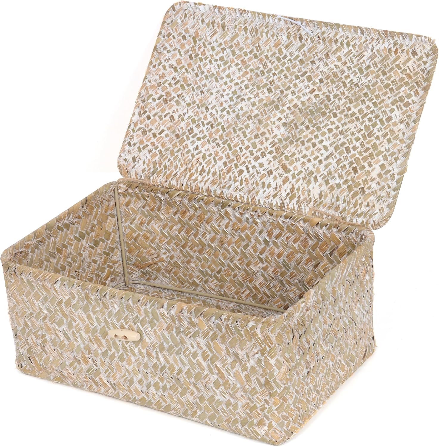 Small Seagrass Shelf Basket with Lid